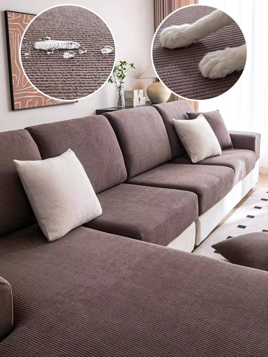 1pc Elastic All-Season Sofa Seat Cover, Minimalist Modern Style Non-Slip Sofa Slipcover, Living Room Sofa Protector Suitable For L-Shaped Sofa And 1/2/3/4 Seater Sofa