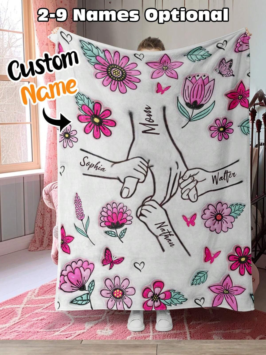 1pc Custom Blanket For , Personalized Names Blanket, Personalized Text Anniversary Blanket, Customized Throws, Dining Room, Tea Room, Unique Gift 's Day